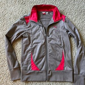 Puma | Grey and fuchsia track jacket, size medium